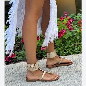 RICO GOLD SNAKE SANDALS 7.5